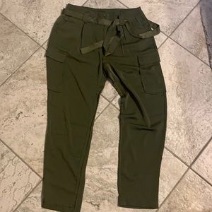 On Twelfth green satin pants sz large never been worn